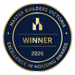 Master Builders Victoria 2026 Excellence in Housing Awards Winner badge
