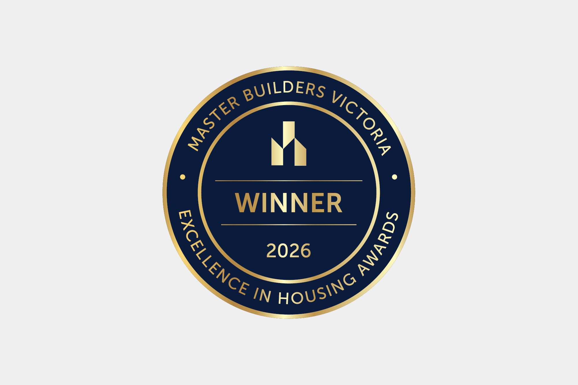 Master Builders Victoria 2026 Excellence in Housing Awards Winner badge
